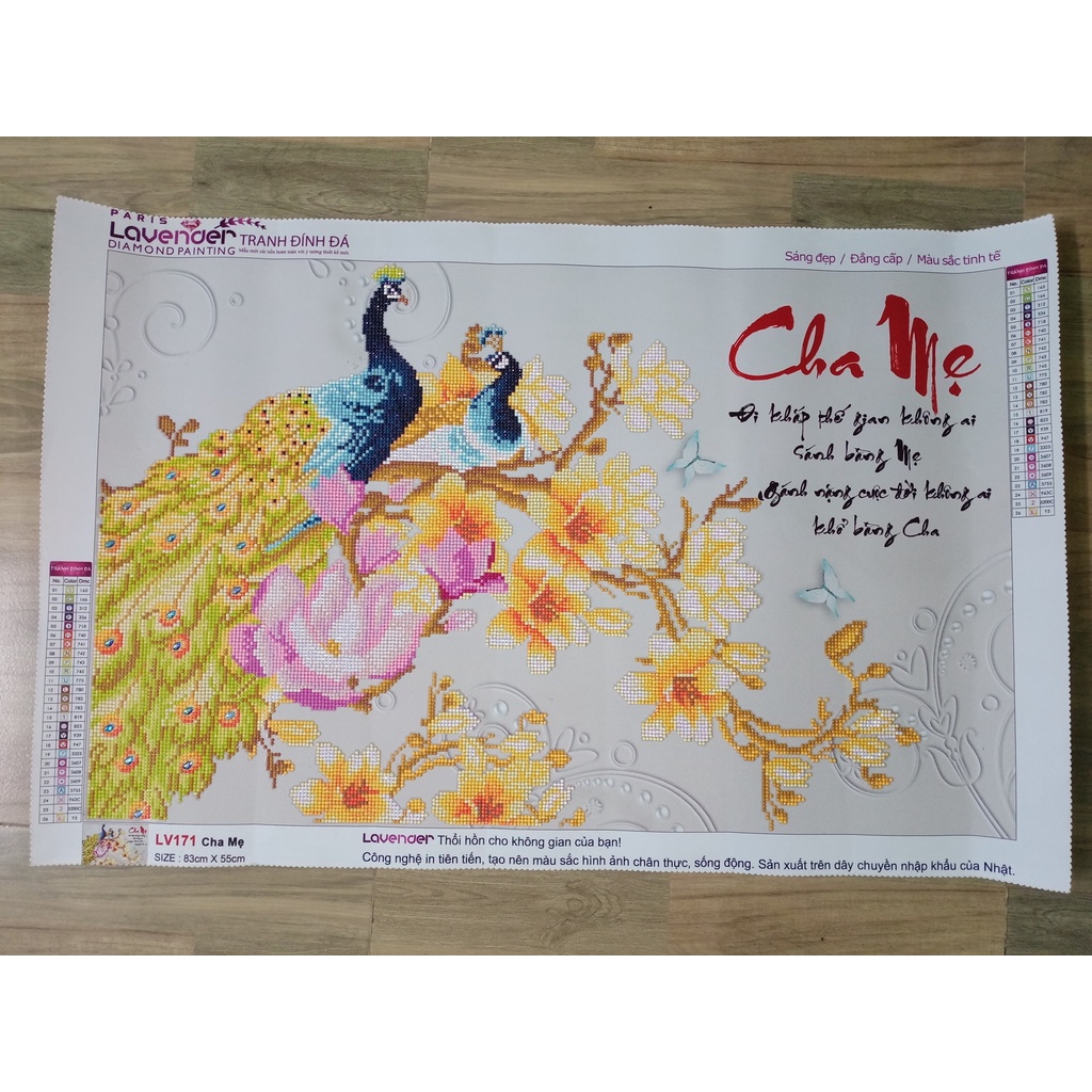 Tranh đính đá Cha Mẹ - KT:55x83cm