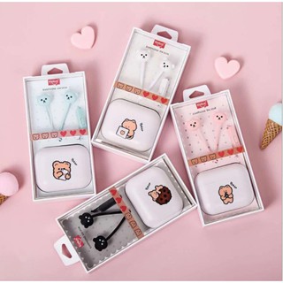 Tai nghe thỏ gấu hoppang có hộp kn-3034 go-258 tai nghe cute tai nghe dễ thương