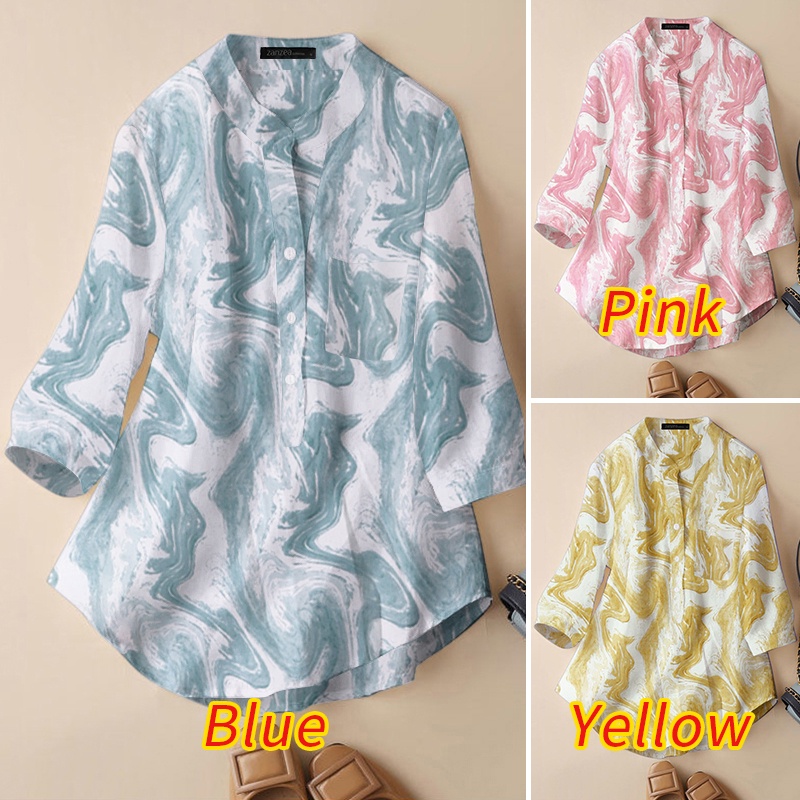 Zanzea Áo Nữ Tay 3 / 4 Cổ Tròn Thời Trang Cá Tính