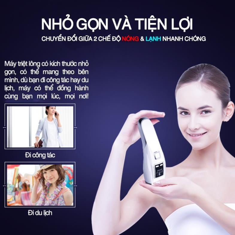 Máy Triệt Lông 9 Cấp Triệt Lông Vĩnh Viễn, Đơn Giản, Băng Lạnh, Trẻ Hóa Da, Giảm Mụn 6 Trong 1 BH 12 Tháng