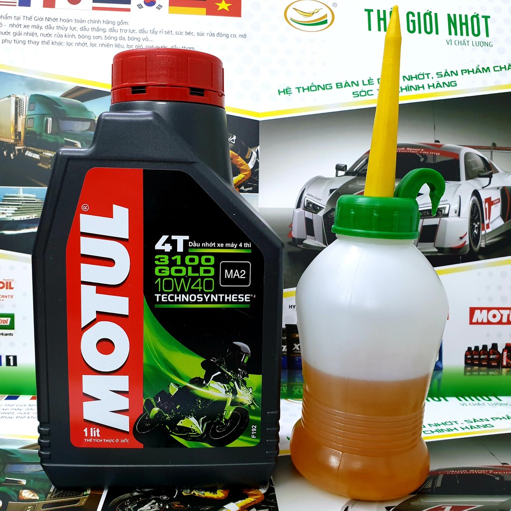 [Có bán 1L1, 1L2] Nhớt xe máy Motul 3100 Gold 10W40 1 lít