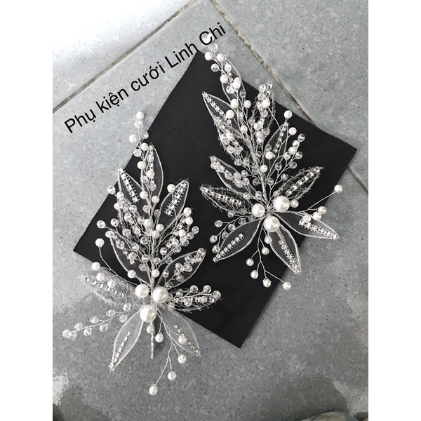 Hoa cài tóc pha lê sáng đẹp. GIÁ 1 CÁI. phụ kiện cài tóc cô dâu ngày cưới – Linh Chi