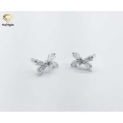 Bông tai bạc Ý 925 Huệ Ngân - Nơ xinh YCXR360