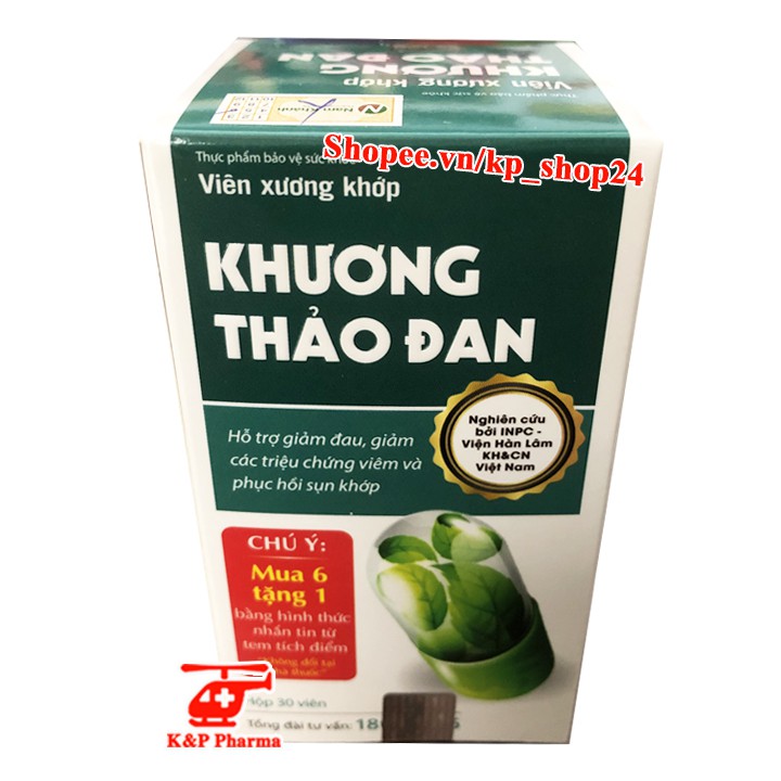 ✅ (6 TẶNG 1) Viên xương khớp KHƯƠNG THẢO ĐAN – Giúp giảm đau nhức cơ xương khớp, vai gáy, thần kinh tọa, thoái hóa khớp | BigBuy360 - bigbuy360.vn