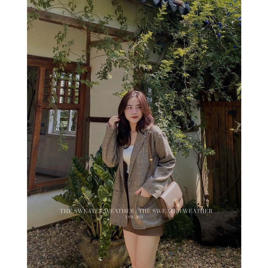 Áo khoác vest Blazer kẻ 2 lớp loại đẹp