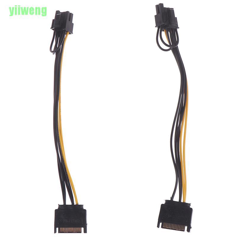 Cáp nguồn YW 15pin SATA Male sang 8pin(6+2) PCI-E 20cm cho thẻ đồ họa | BigBuy360 - bigbuy360.vn