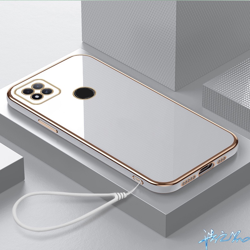 Ốp Điện Thoại Viền Dẻo Bề Mặt Mịn Kèm Dây Đeo Sang Trọng Cho Redmi 10C Case 10 9 9A 9i 9T 8 8A 7