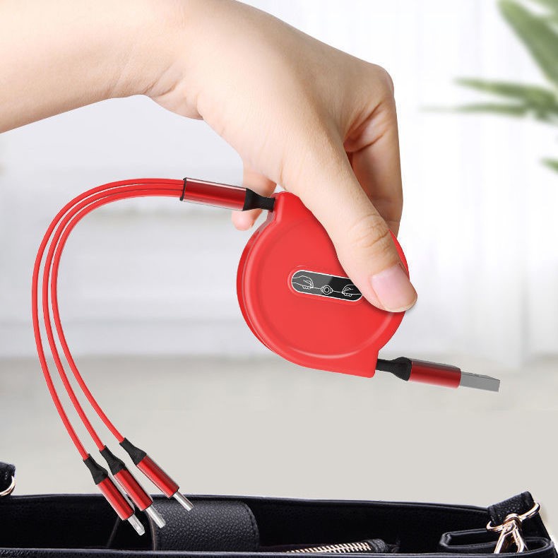 Hàng Sẵn Cáp Sạc Nhanh 3 Trong 1 Có Thể Thu Lại Tiện Dụng Bộ Sạc Nhanh Cổng USB Type C Hiệu Dành Cho HUAWEI【Southdakota051】