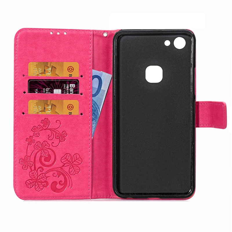 Ốp điện thoại da kiểu ví lật hàng mới có ngăn đựng thẻ cho Vivo Y91 Y95 Y93 Y11 Y12 Y15 Y17 Y3