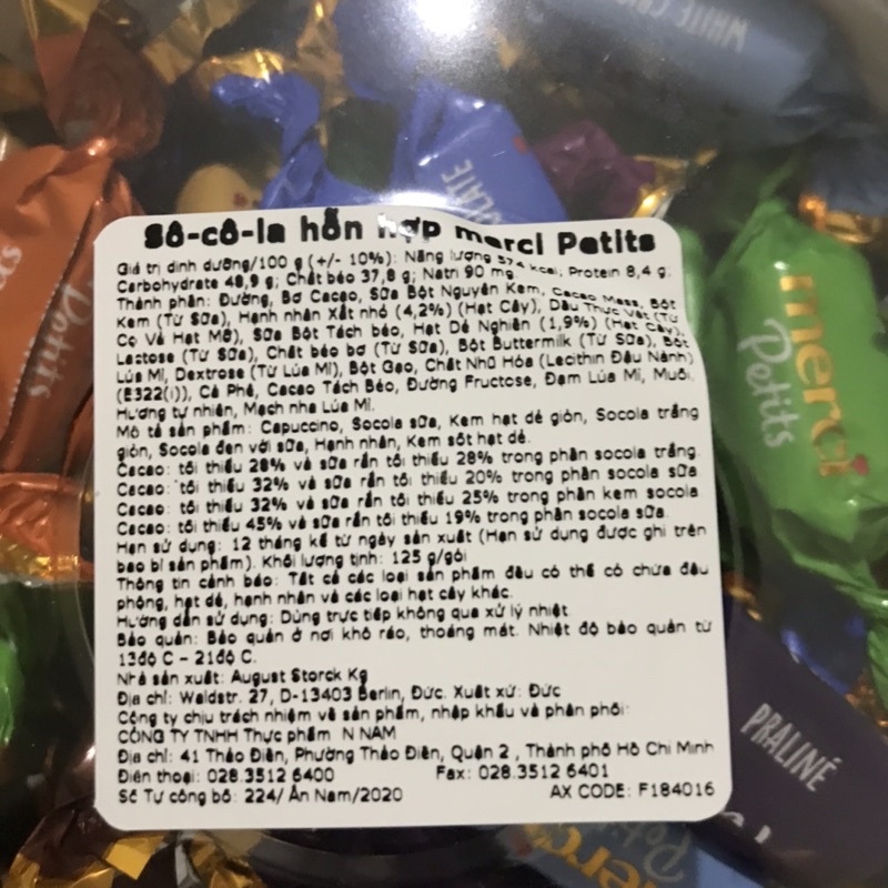 Kẹo Socola Hỗn Hợp Merci Petits Hộp 1000g/1kg