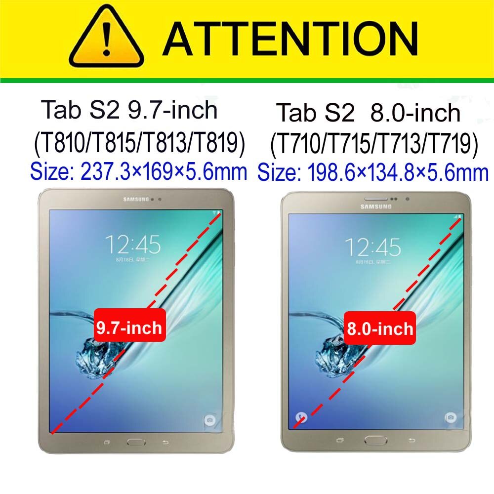 Bao da máy tính bảng có ngăn đựng bút cho Samsung Galaxy Tab S2 9.7 SM-T810 T815 T813 T819 S2 8.0 SM-T710 T715 T713 T719