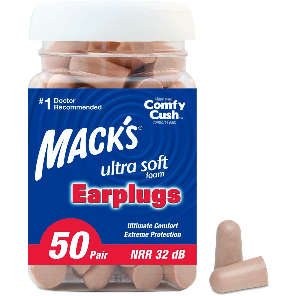 Nút bịt tai chống ồn Mack's để ngủ ngon - Hộp 50 cặp - hàng Mỹ