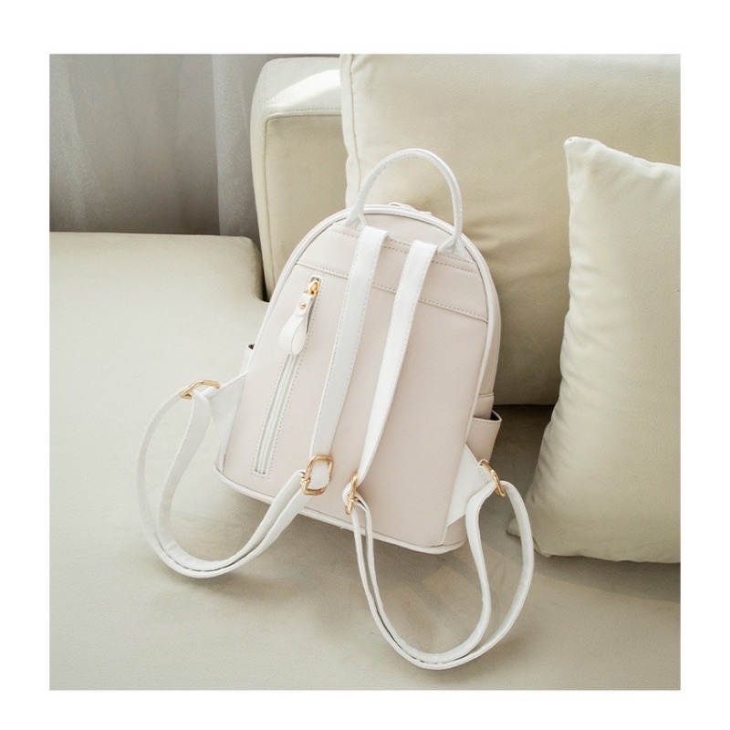 Balo nữ mini đi học đi chơi da pu in hình gấu dễ thương phong cách thời trang hàn quốc