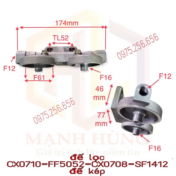 Đế lọc CX0710=FF5052=CX0708=SF1412 Đế kép