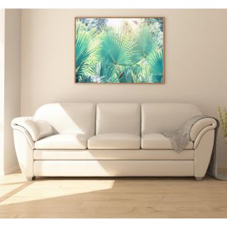 Tranh in canvas lá cọ 60x90 giá kèm khung viền