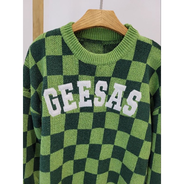 Áo len sweater caro xanh QCCC