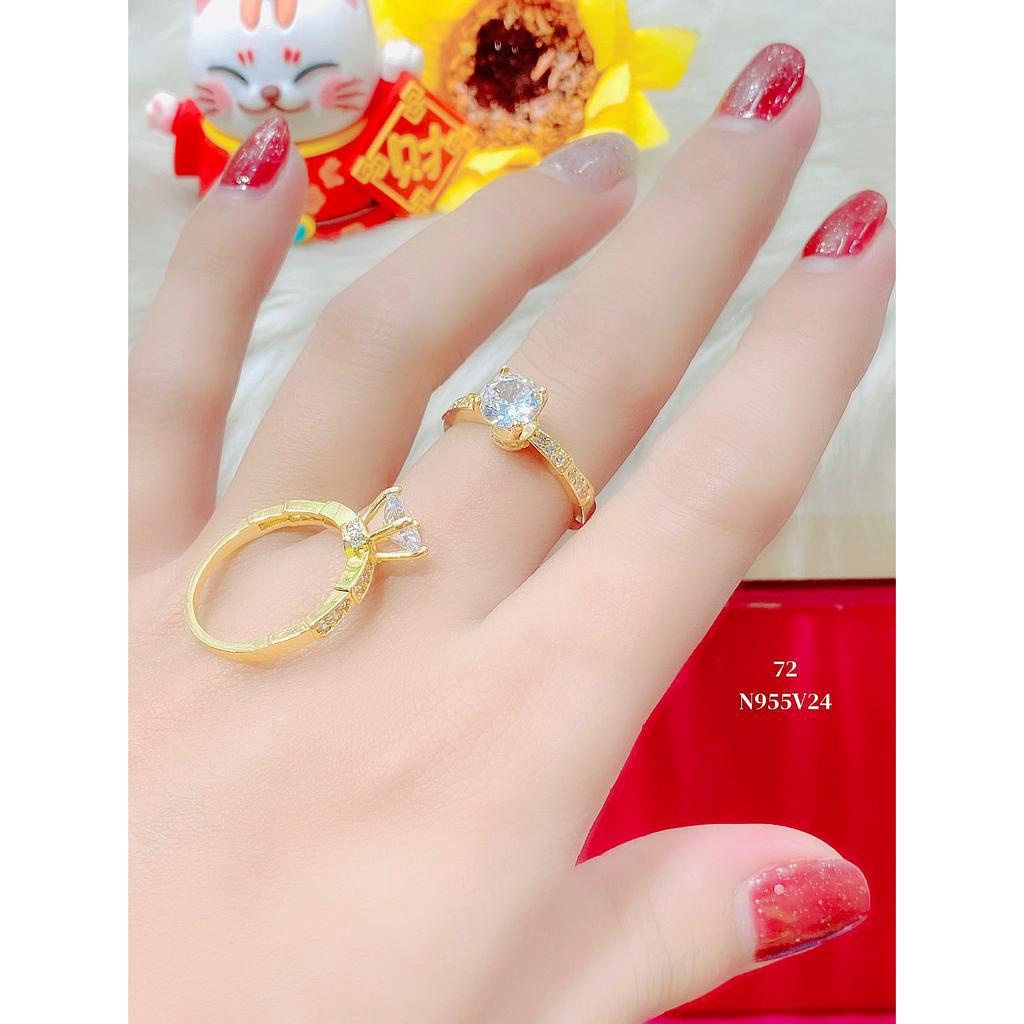 N955 Nhẫn nữ UHA mạ vàng 18k đính đá CZ - Trang Sức UHA