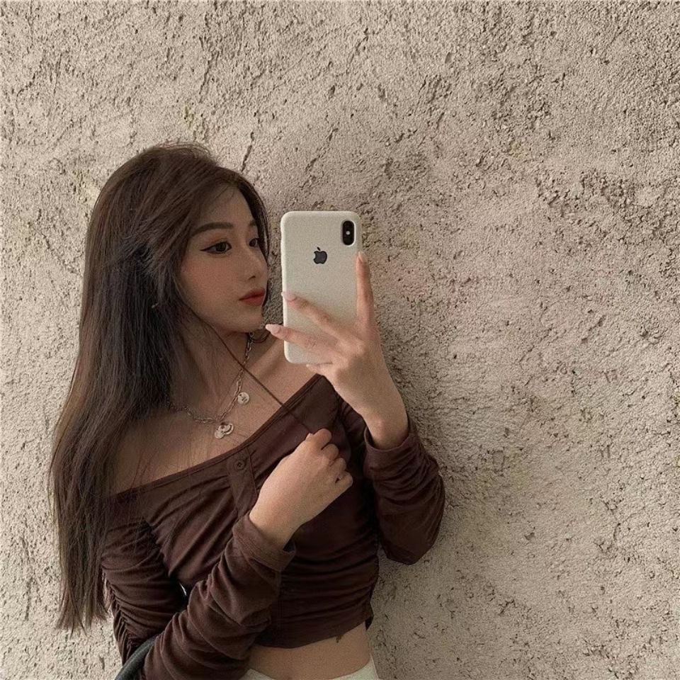 COZOK Áo thun trễ vai dáng ôm gợi cảm cho nữ