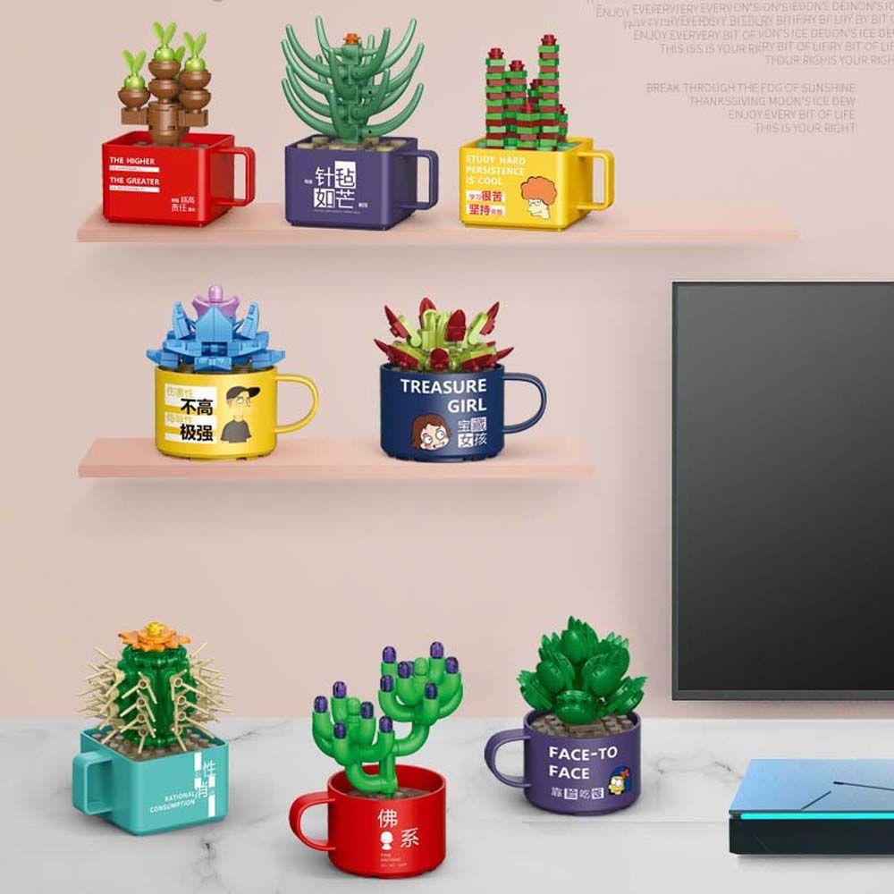 Mô Hình Đồ Chơi Lắp Ráp Chậu Cây Mọng Nước Bằng ABS Dành Cho Trẻ Em