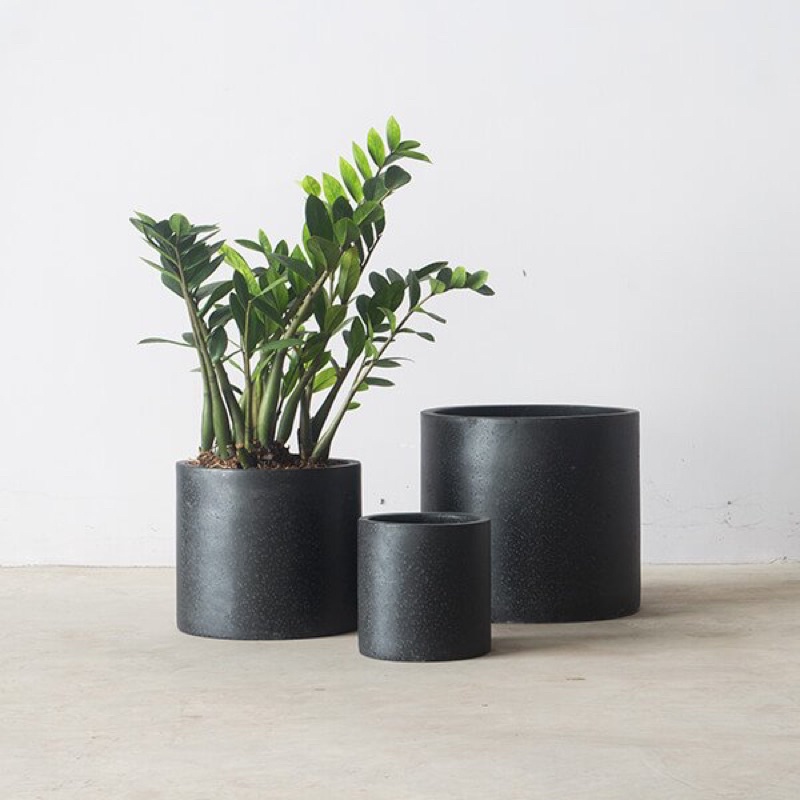 Chậu xi măng đá mài hình TRÒN 24*26cm