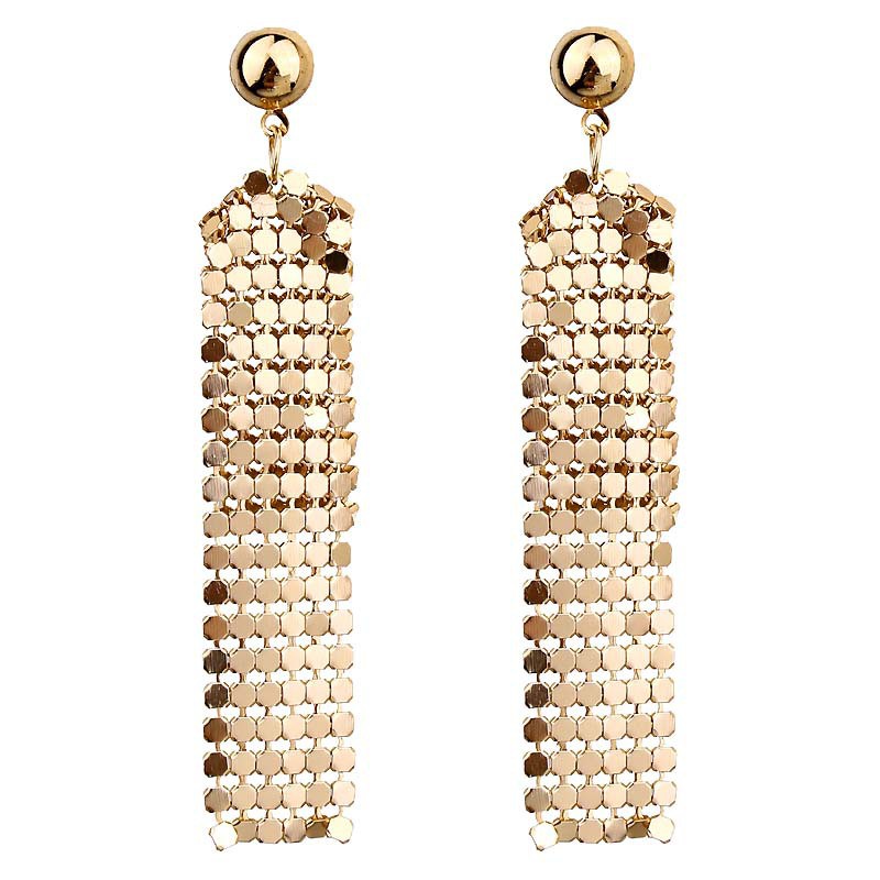 Tua dài lưới Sequins tua Dangle thả bông tai