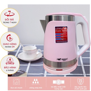 Ấm đun nước siêu tốc 2 lớp chính hãng 2,5l B040 bình điện nấu nước sôi Thai lan
