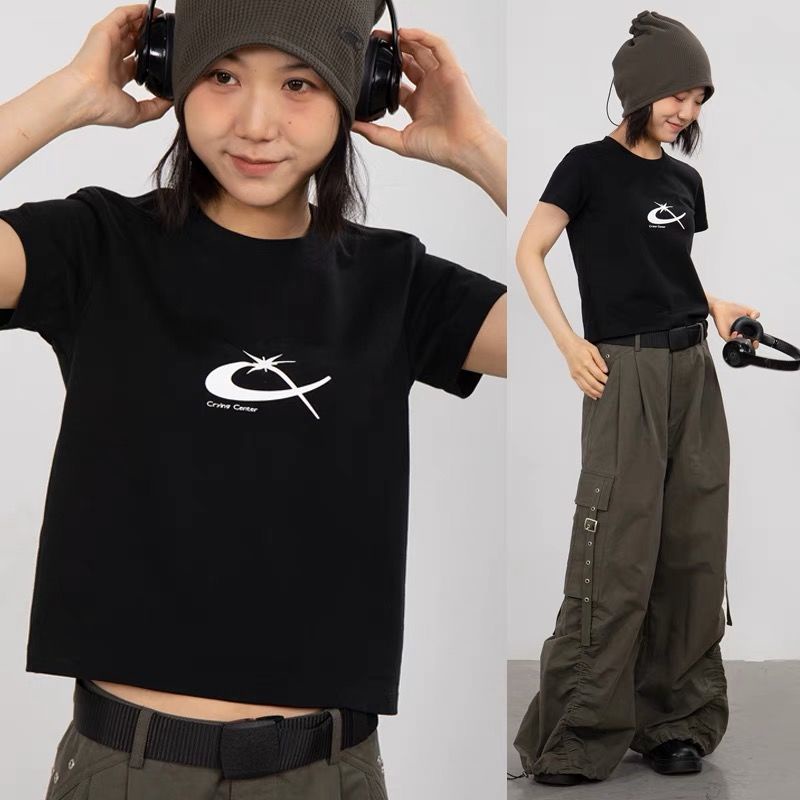 Áo Thun Tay Ngắn Hở Vai Ôm Dáng Phong Cách Retro Mỹ Thời Trang Mùa Hè Dành Cho Nữ