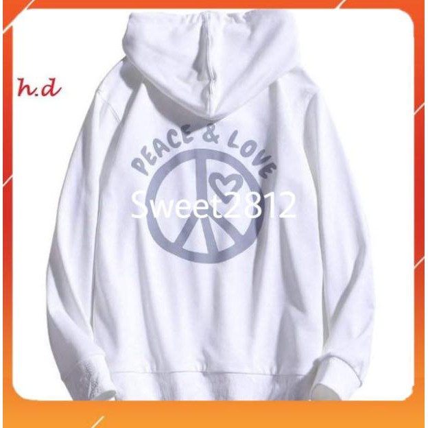 Áo hoodie ♥️FREESHIP♥️áo nỉ bông vòng tròn PEAC & LOVE HDB876