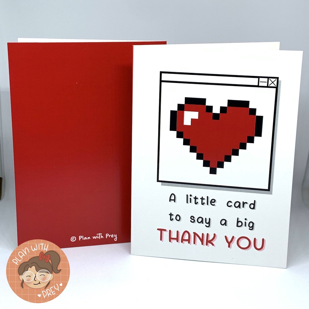 Thiệp cảm ơn Thank you card 9 x 12 cm kèm phong bì giấy kraft | Plan With Prey