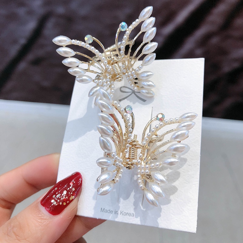 Kẹp Tóc Bướm Đính Ngọc Trai Thời Trang Cho Nữ