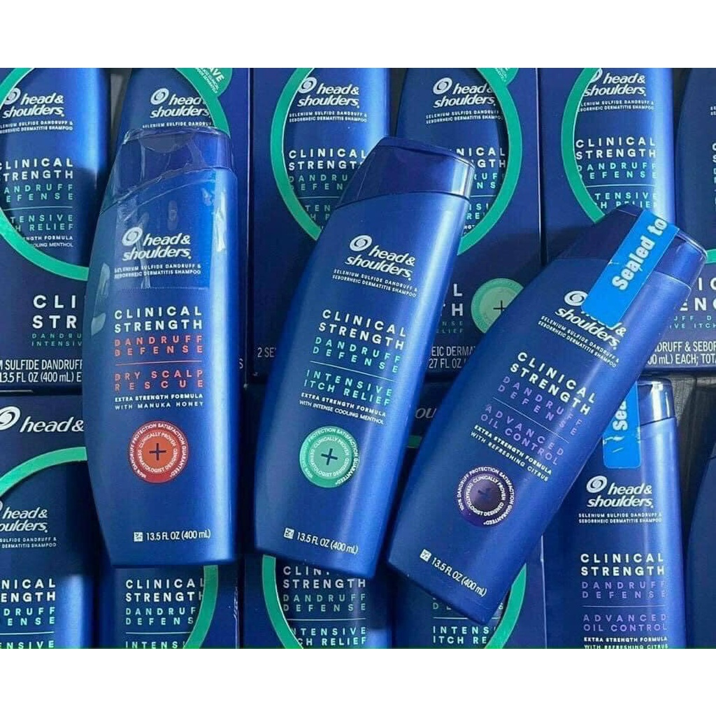 Dầu gội đánh bay gàu và nấm da đầu Head &amp; Shoulder Clinical Strength 400ml - EDS Hàng Mỹ