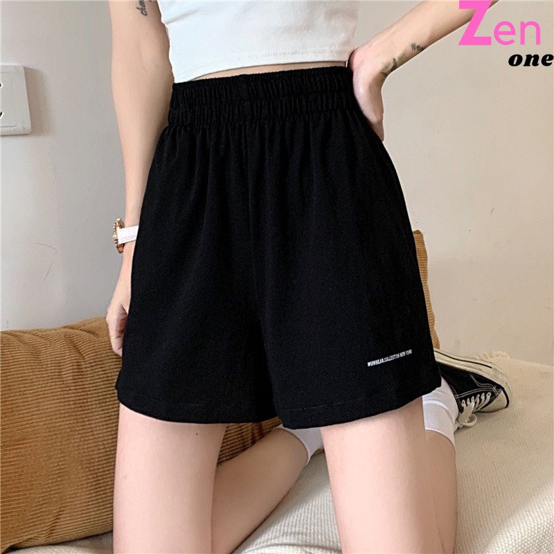 Quần đùi nữ ZenOne quần short kiểu sporty thêu chữ chất thể thao hàng đẹp, cạp chạy kansai siêu xinh | BigBuy360 - bigbuy360.vn