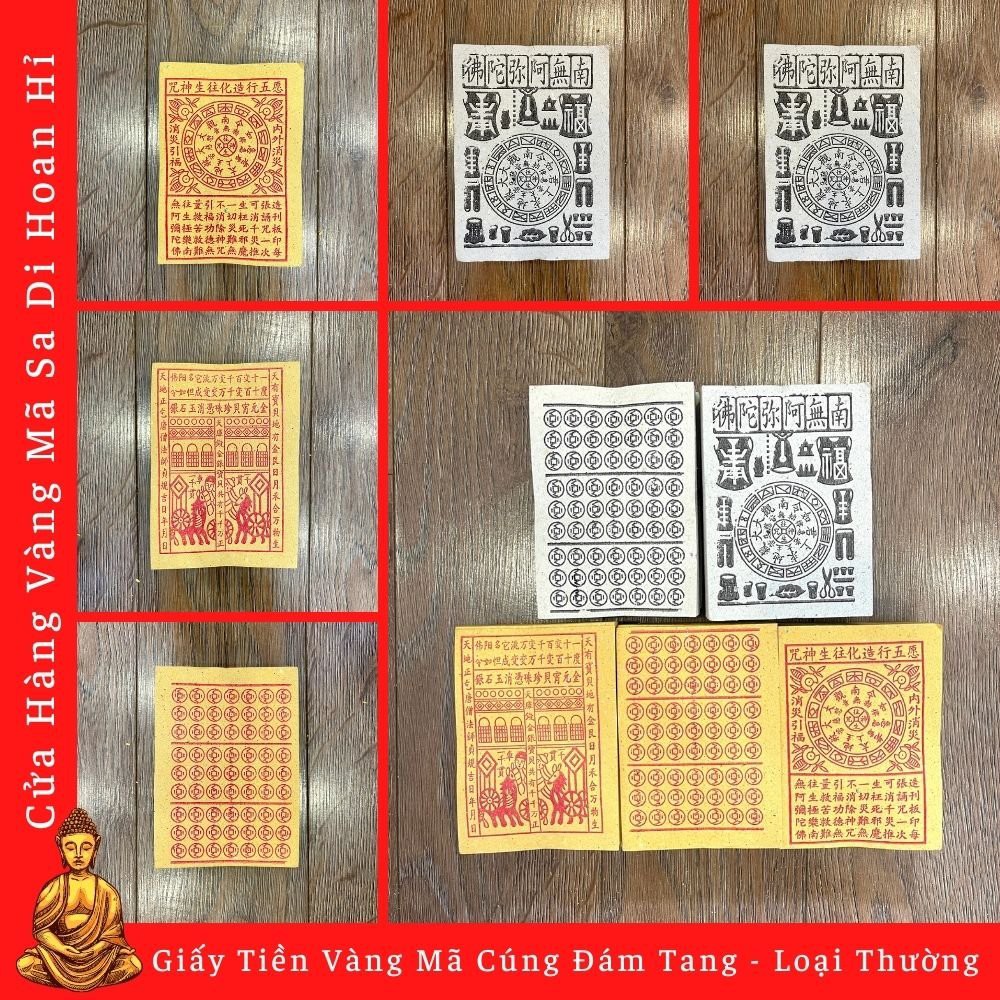 Giấy Tiền (Thiên Y, Vãng Sanh, Chuỗi Vàng, Chuỗi Bạc, Thiên Khối) Cúng Đám Tang