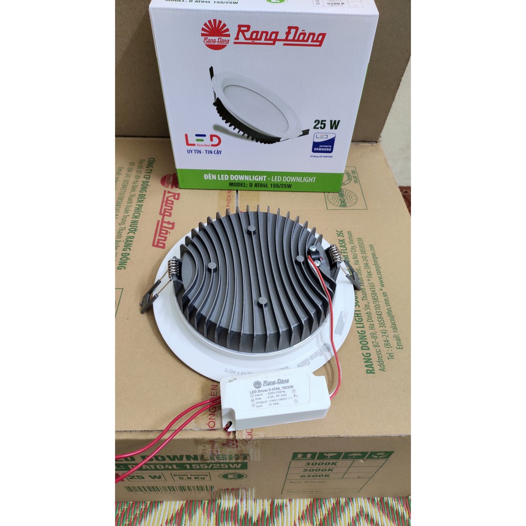 Đèn LED âm trần downlight Rạng Đông khoét trần 155mm