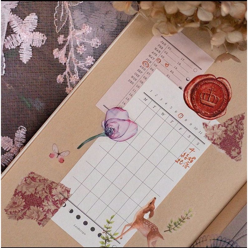 Krisna.room ♡ Hãng Loisdesign- Set 9 tờ note khung trang trí sổ Time