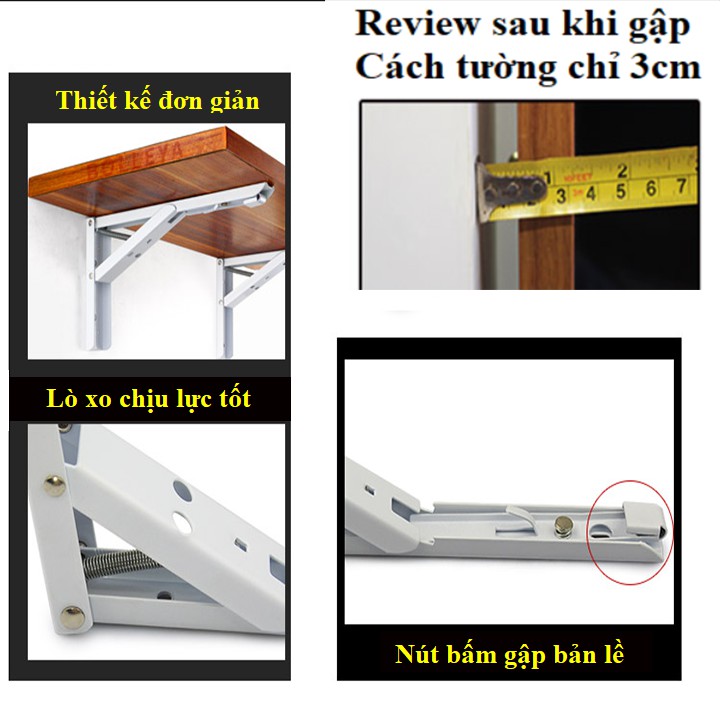 KE GẤP TREO TƯỜNG THÔNG MINH DÀI 20-30-40-50CM ( CẶP 2 CHIẾC )