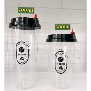 50 Ly nắp Tim nhựa dẻo, ly trà sữa 500ml_700ml