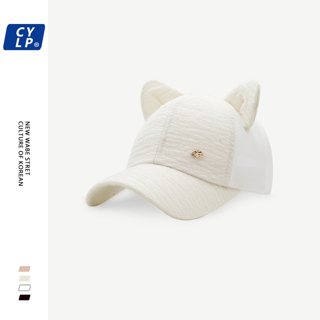 Nón Lưỡi Trai Tai Mèo Dễ Thương Phong Cách Hàn Quốc