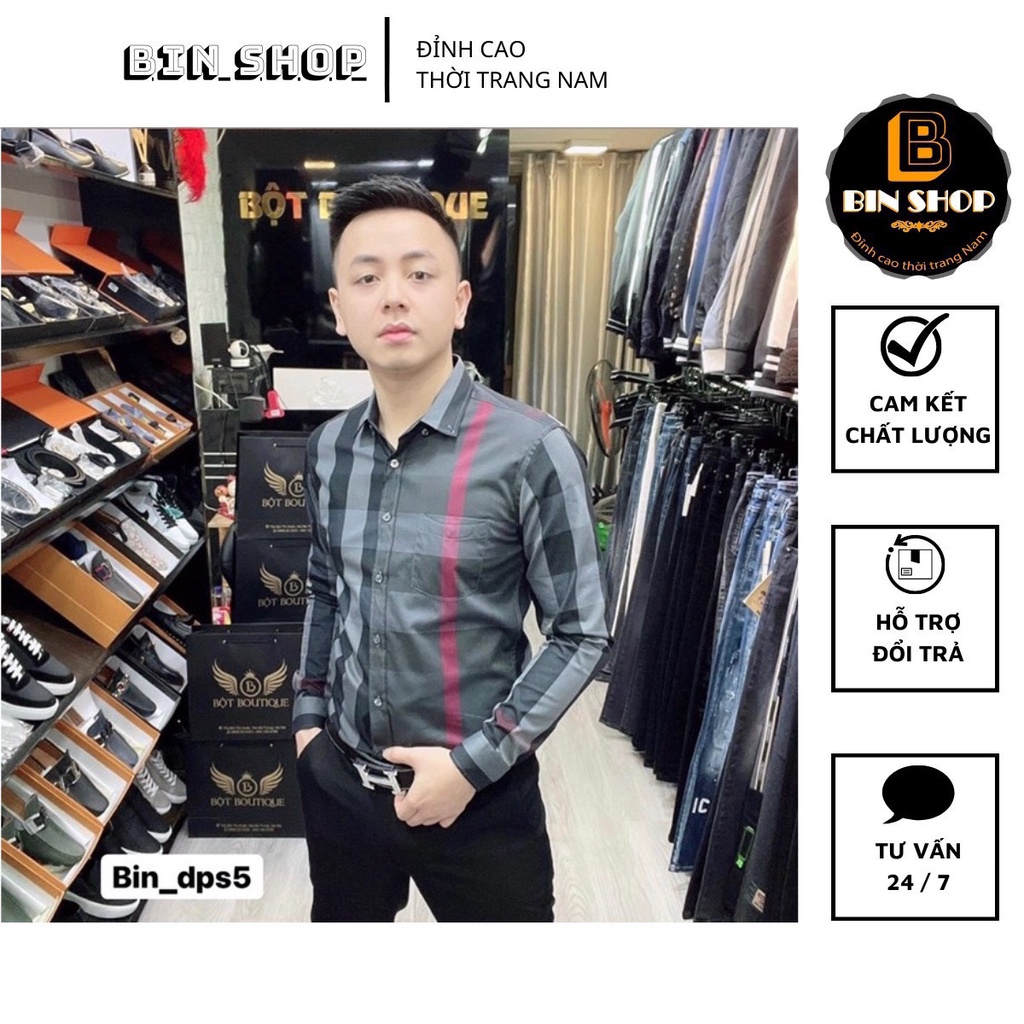 Áo sơ mi kẻ sọc BBR phong cách thời trang nam, Áo sơ mi nam cao cấp nhiều màu lựa chọn - Bin shop