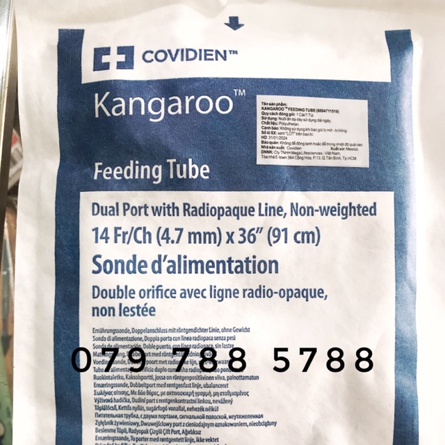 Dây cho ăn 1 tháng có nắp Kangaroo