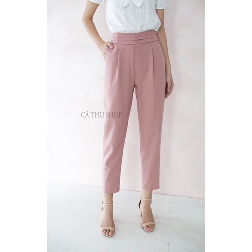 Quần baggy 2 cúc cạp xếp ly