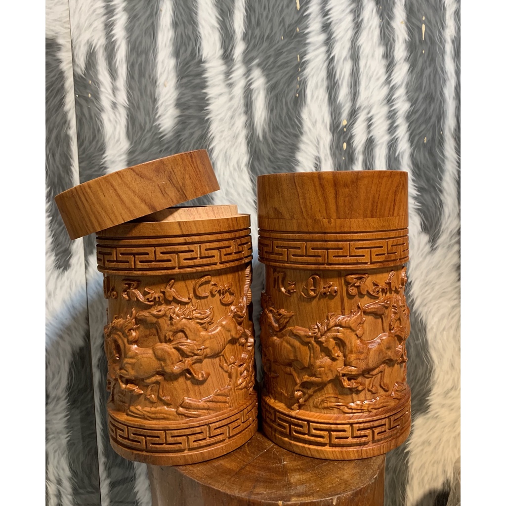 Hộp Đựng Chè Mã ĐáoThành Công,Gỗ Hương, Kt: Cao20*11