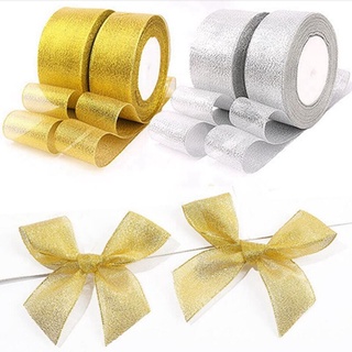 Cuộn dây ruy băng ánh kim vàng / bạc dùng cho trang trí tiệc cưới DIY