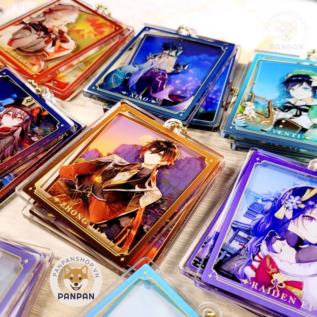 Móc khóa Anime Genshin Impact 2 lớp (6cm) DELUXE