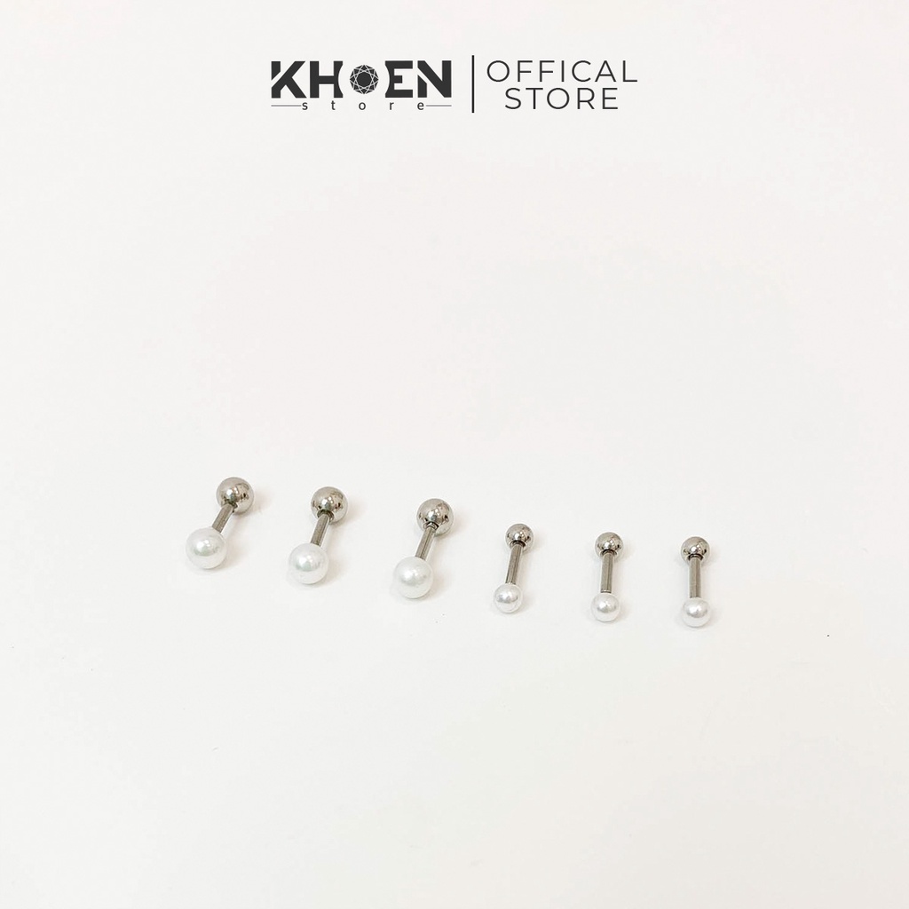 - Khuyên tai ngọc trai đầu bi thép không gỉ - Khoen store
