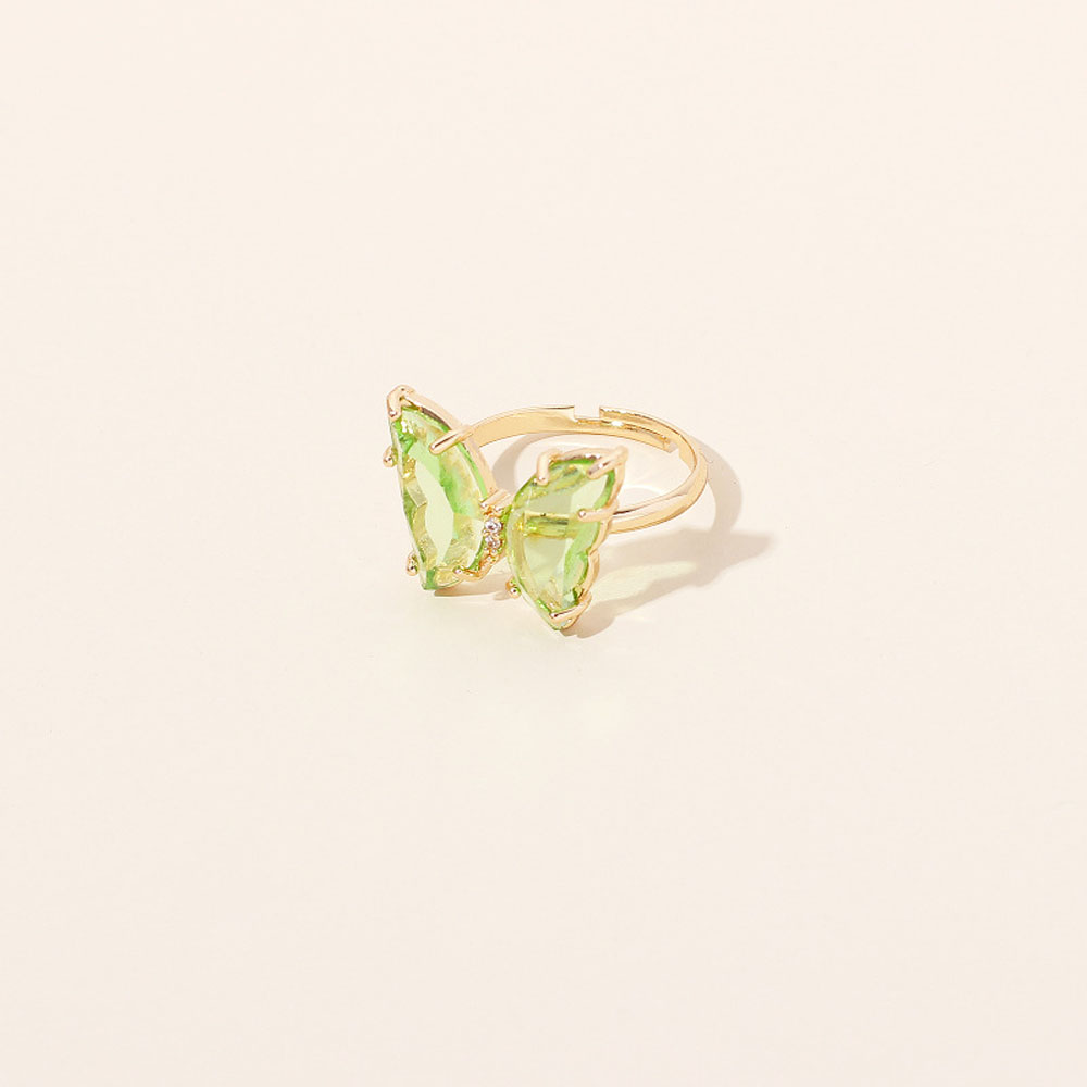 Nhẫn Đeo Tay Kim Loại Tạo Hình Bướm Đính Đá Thời Trang Cho Nữ