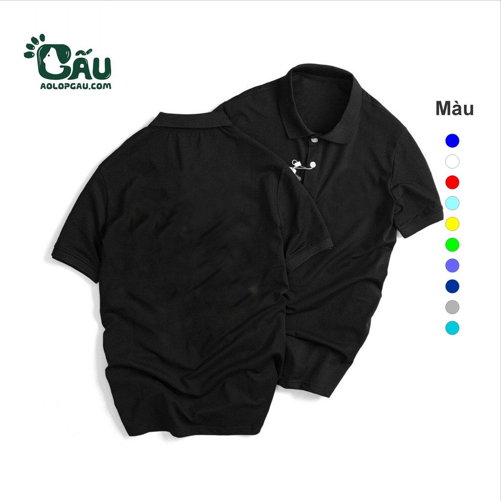 Áo thun Polo GẤU 194 Trơn Unisex vải cá sấu mè Poly co dãn 4 chiều dày dặn form gerular fit