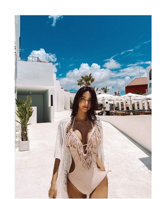 [BKN661] &lt;HÀN&gt; BODYSUIT HỒNG TUA RUA NGỰC KIỂU HÀN