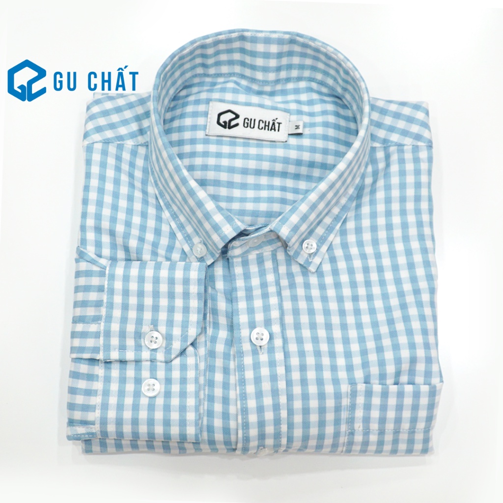 Áo Sơ Mi Nam Caro GU CHẤT, Vải Cotton Thoáng Mát GUSM06