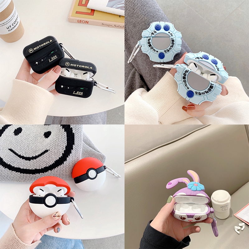 Vỏ bọc silicon kiểu dáng hoạt hình bảo vệ cho hộp sạc tai nghe Bluetooth Apple Airpods 3 AirPods pro | BigBuy360 - bigbuy360.vn